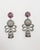antique silver ruby earring, jhumka earring, antique silver jewellery, antique silver earring, ruby pink earring, indian jewellery