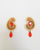antique gold plated orange traditional oversized stud earring