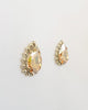 Silver Golden Shadown Beaded Swarovski (crystallized elements) Large Pear Stud Earring