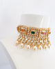 Gold Multi Colour Kundan Choker Necklace Set