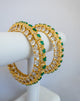 Chunky American Diamond Bangles Emerald Ruby