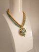 Aqua Mint Meenakari Pendant Necklace Set with Earrings