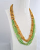 Green Beaded Mid Length Necklace Set