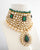gold plated uncut kundan emerald green handmade necklace set with pendant £455