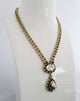 Antique Gold Plating Delicate 2 Drop Crystal Necklace