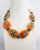 orange druzy natural stone necklace