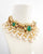 gold plated red and green kundan pearl necklace with earrings