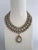 swarovski necklace, antique gold necklace, evening reception necklace, crystal necklace, fusion necklace
