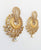 antique gold plated american diamond gold embossed traditional earring