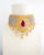goldplated american diamond ruby choker necklace set with earrings