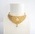 Gold american diamond cubic zircon necklace choker set reception evening glamour