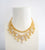 Gold american diamond cubic zircon necklace set reception evening glamour
