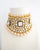 gold plated uncut kundan mother of pearl choker necklace set with earrings £495