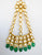 gold plated meena kundan passa/jhumar with green drops wedding bridal pakistani bride