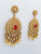 Antique gold polki red earring pearl drops indian wedding mendhi sangeet gold plated