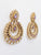 antique gold plated polki purple pendant necklace set with chandbali earrings