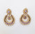 antique gold plated polki purple pendant necklace set with chandbali earrings