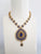 antique gold polki blue pendant necklace set with earrings