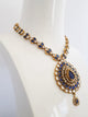 Antique Blue Polki Pendant Necklace Set