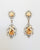 elegant antique large designer drop earring topaz and white , perfect for weddings, receptions and parties
