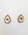 antique plated large stud earring with pear centre stone in silver shade, perfect for weddings, western and eastern wear
