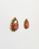 Antique Red Beaded Swarovski (crystallized elements) Large Pear Stud Earring
