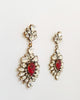 Antique Crystal with Red Swarovski (using crystallized elements) Earring