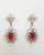 red antique plated swarovski earring with rose gold and crystal earring , statement jewellery, evening earrings, 
