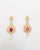 goldplated american diamond ruby choker necklace set with earrings