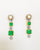 black plated american diamond mother of pearl emerald jade green handmade necklace set