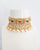 Gold plated pachi kundan multi colour choker necklace with earrings