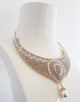 Gold American Diamond Pearl Necklace Set