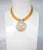 Gold Plated Mesh White American Diamond Pendant Necklace Set
