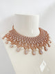 LUXE Rose Gold Zircon & Pearl Statement Necklace