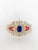blue and pink ameeican diamond kada, openable bangle, american diamond jewellery, bracelets