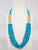 Blue Beaded Kundan Side Pendant Necklace Set