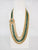 Antique Gold Green Beaded Long Polki Side Pendant Necklace Set