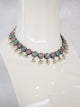 Traditional Antique Silver Pink & Mint Necklace Set