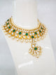 Statement Green Kundan Necklace with Pearl Drops