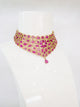 Antique Gold American Diamond Ruby Structured Necklace Set