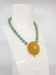 Gold Plated Fusion Turquoise Blue Pendant Necklace Set