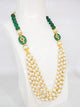 Gold Pearl Green Beaded Necklace Mala