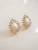 Large Pear Shape Diamond & Pearl American Diamond Stud Earring