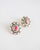 fusion stud earring, ruby earring, delicate jewellery, ruby fusion earring, uncut polki, gold plated 
