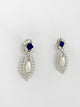 Silver Plated Sapphire Blue American Diamond Earring
