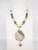 Pearl Kundan & Diamond Green Fusion Mid Length Necklace Set