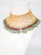 Designer Heavy Jade Green and Pink Kundan AD Necklace Set