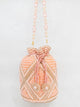 Pink Pearl Beaded Design Potli Handbag