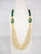 Gold Pearl Green Beaded Necklace Mala