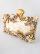 Luxe Mother of Pearl Fusion Floral Clutch Handbag